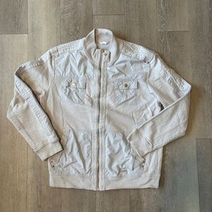 Calvin Klein lightweight white cotton jacket Zip up bomber style jacket large